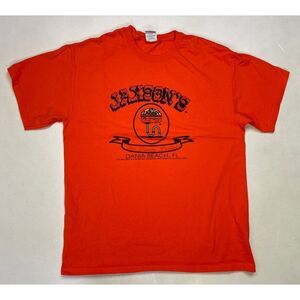 Jackson's Ice Cream Parlor Dania Beach Florida Graphic T-shirt Men Large Orange